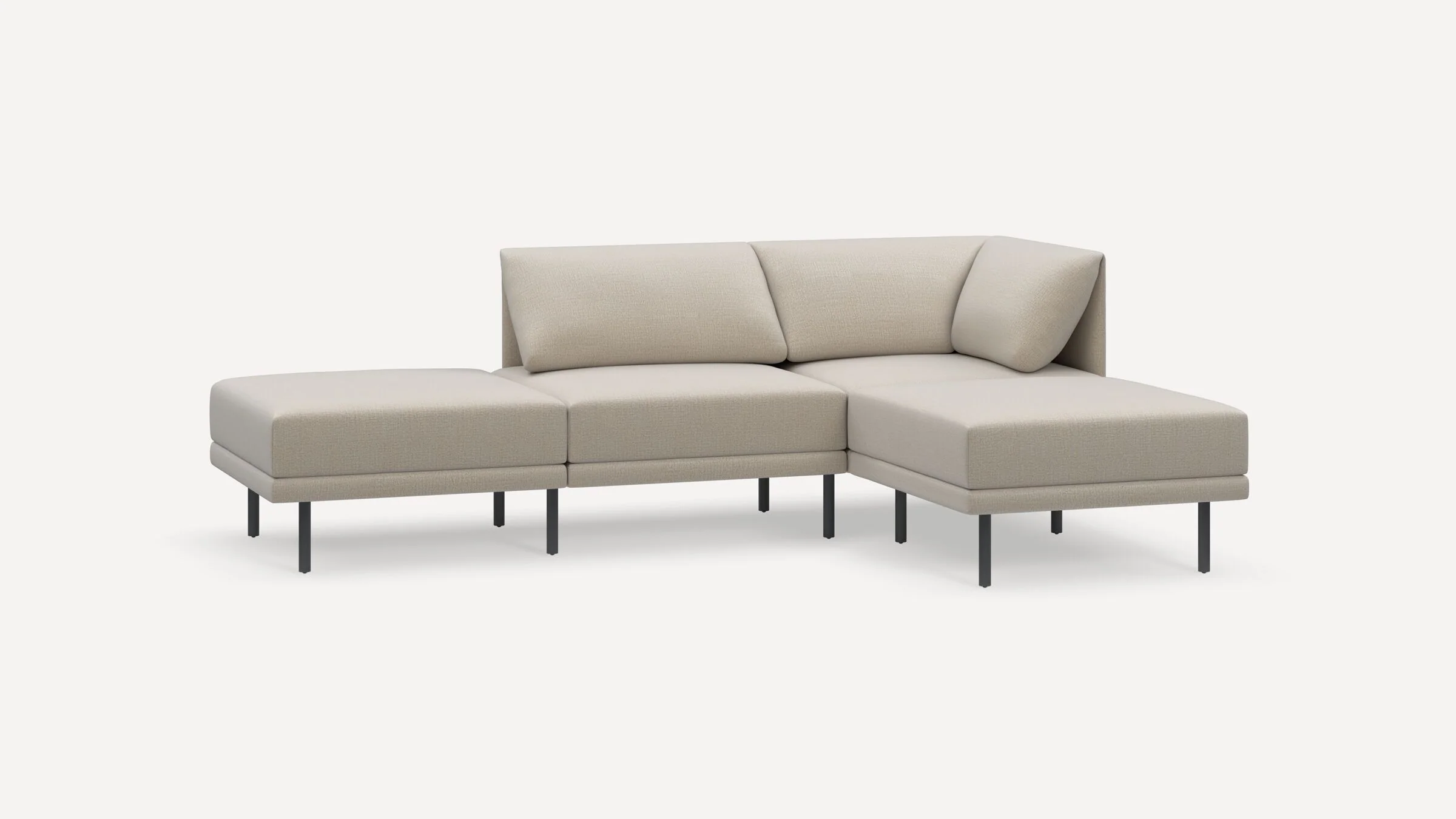Range 4-Piece Open Sectional Double Lounger