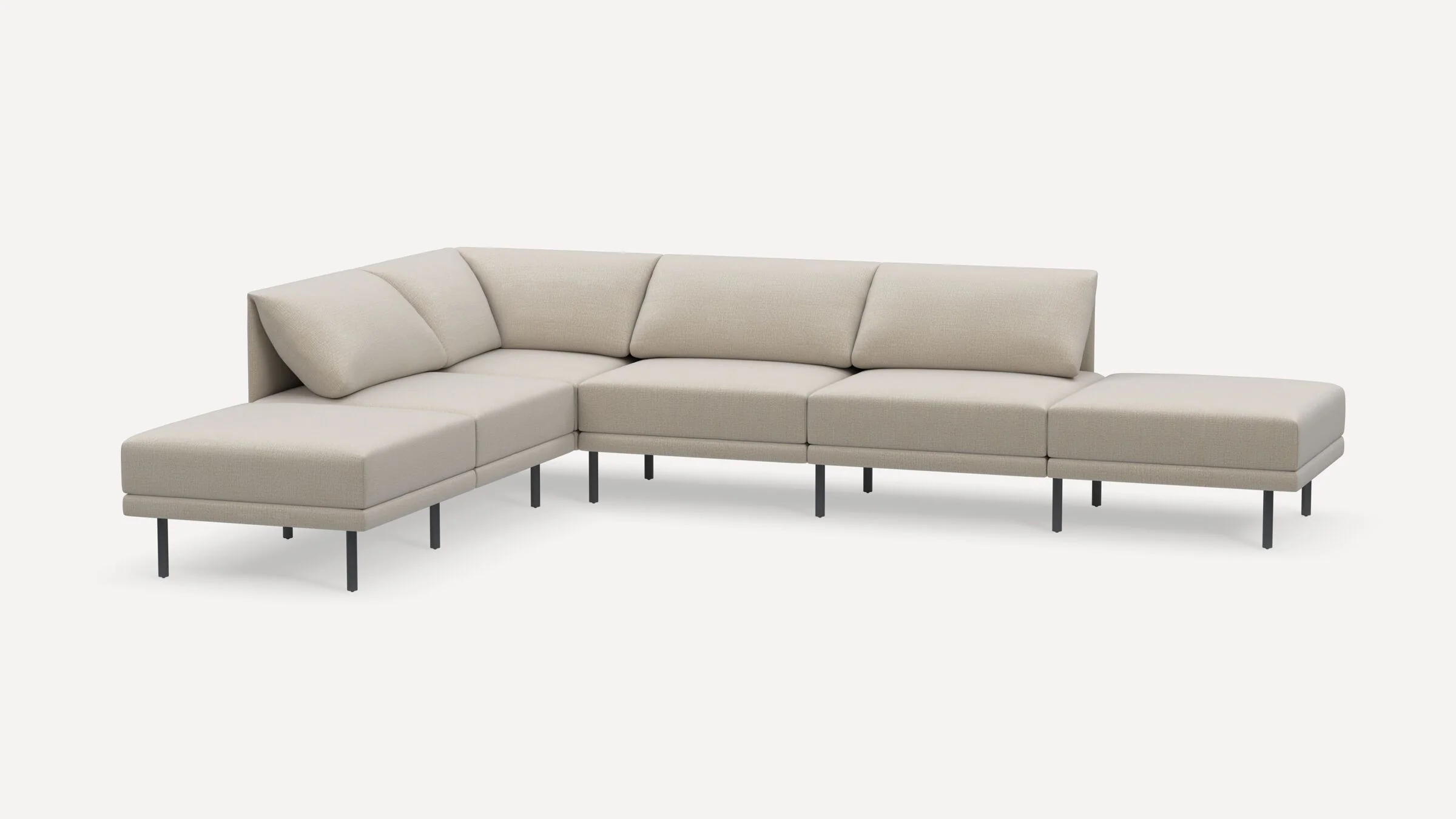 Range 6-Piece Open Sectional Double Lounger