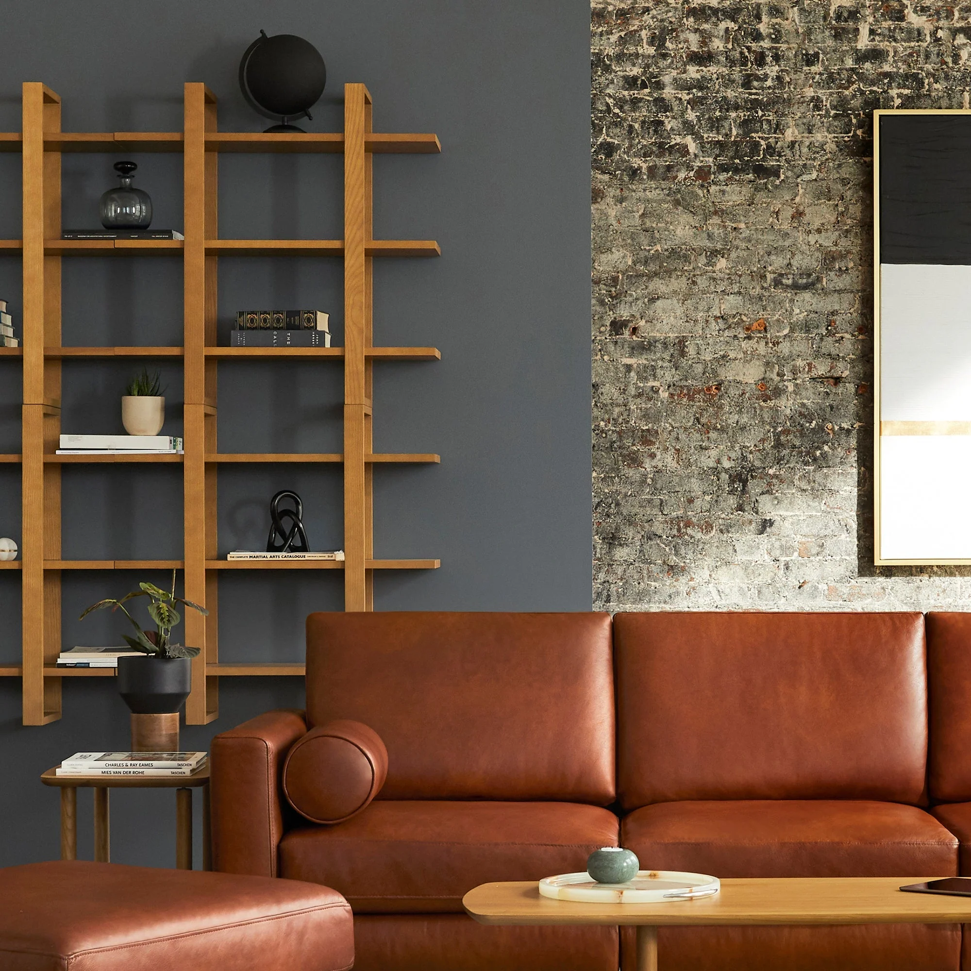 Nomad Leather King Sofa with Ottoman 10 Nomad Leather King Sofa with Ottoman