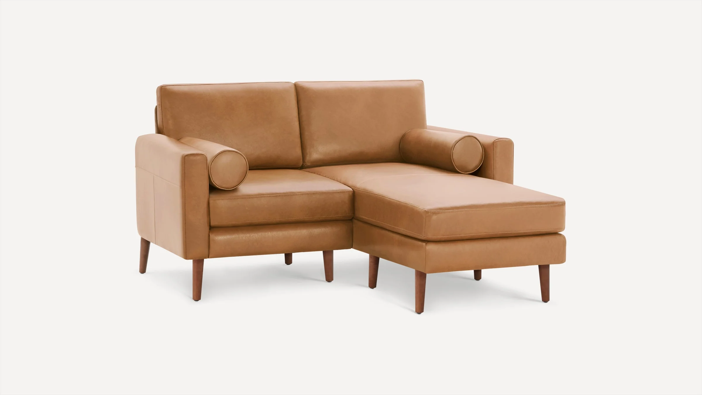 Nomad Leather Loveseat with Reversible Chaise