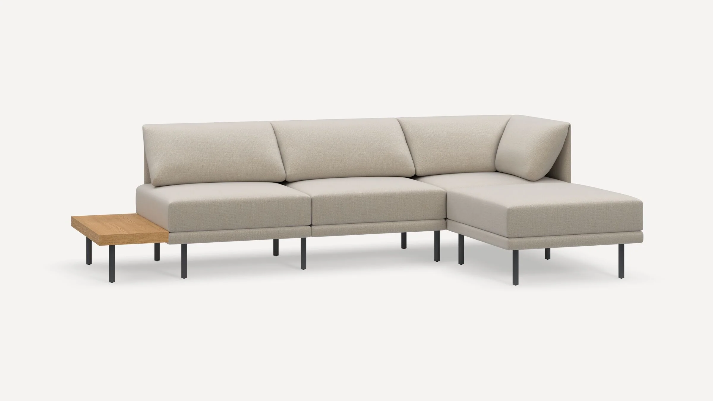 Range 4-Piece One Arm Sectional Lounger with Table