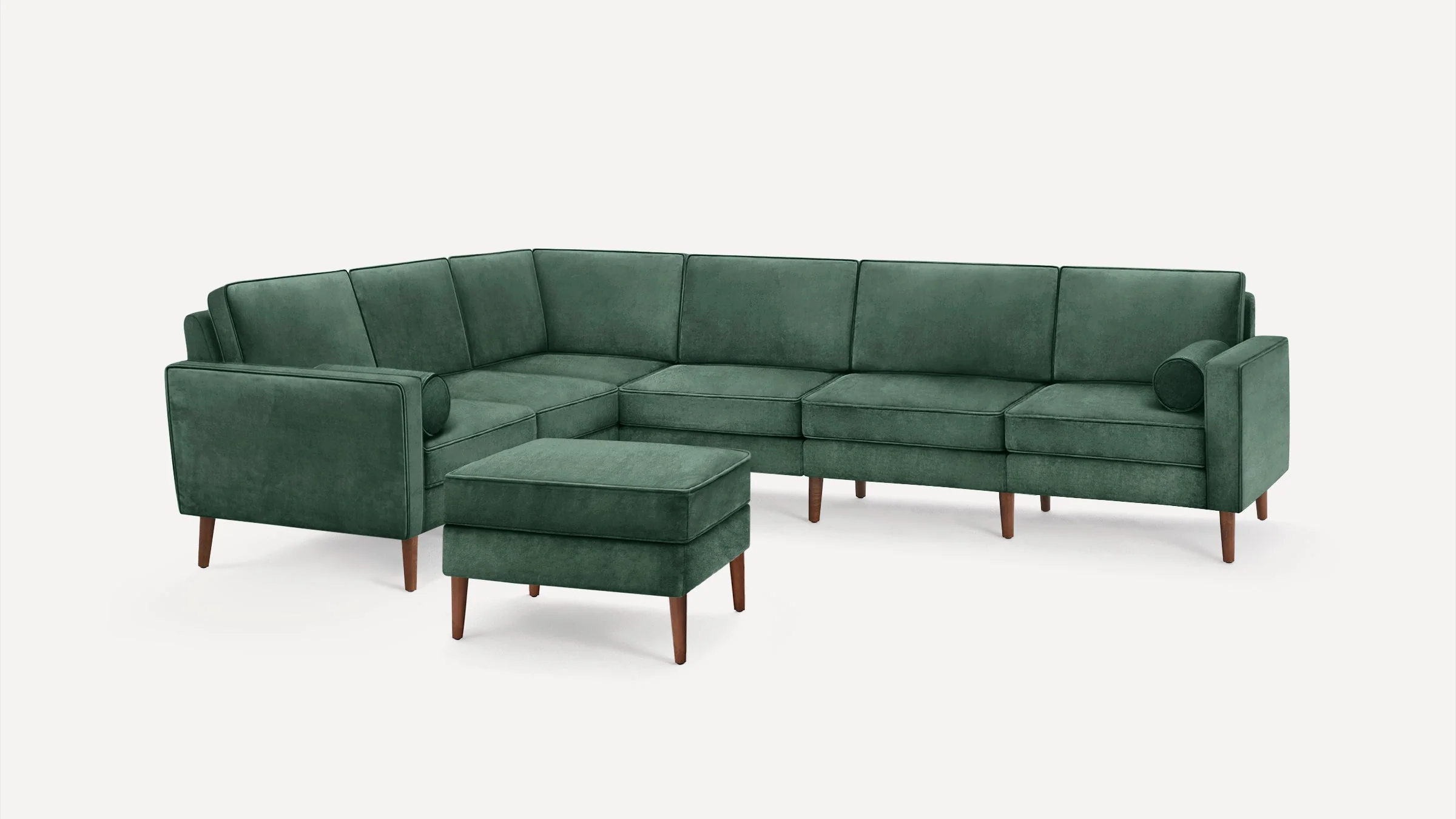 Nomad Velvet 6-Seat Corner Sectional with Ottoman