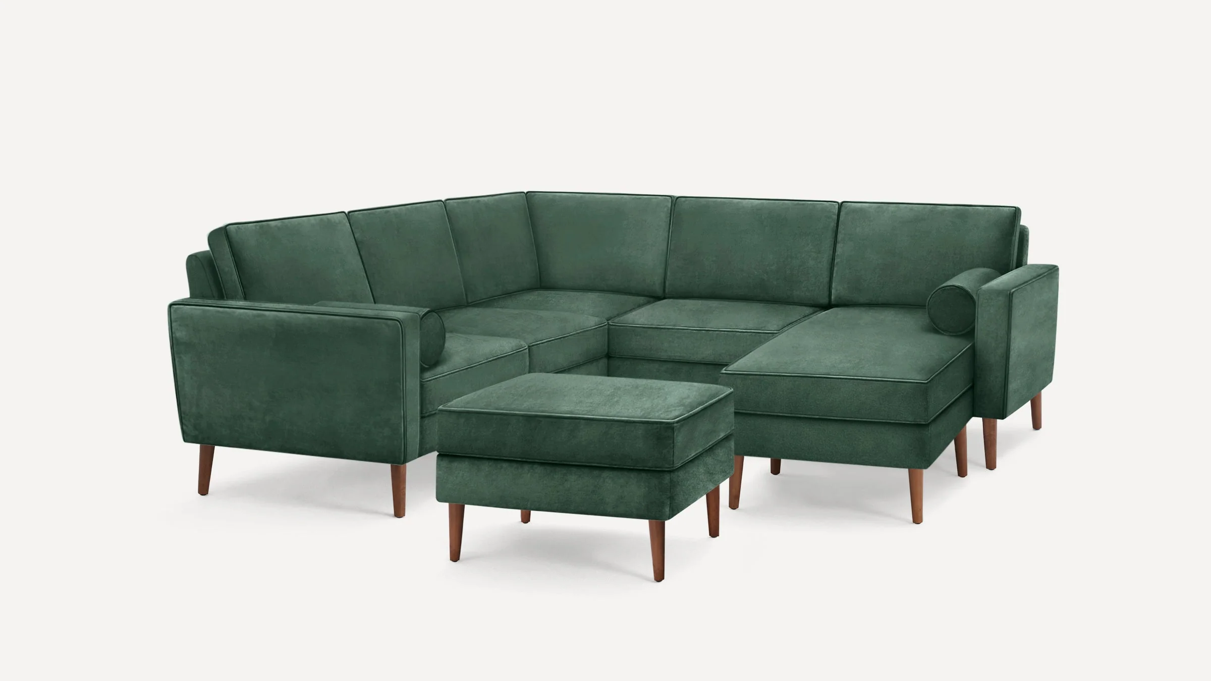 Nomad Velvet 5-Seat Corner Sectional with Reversible Chaise and Ottoman