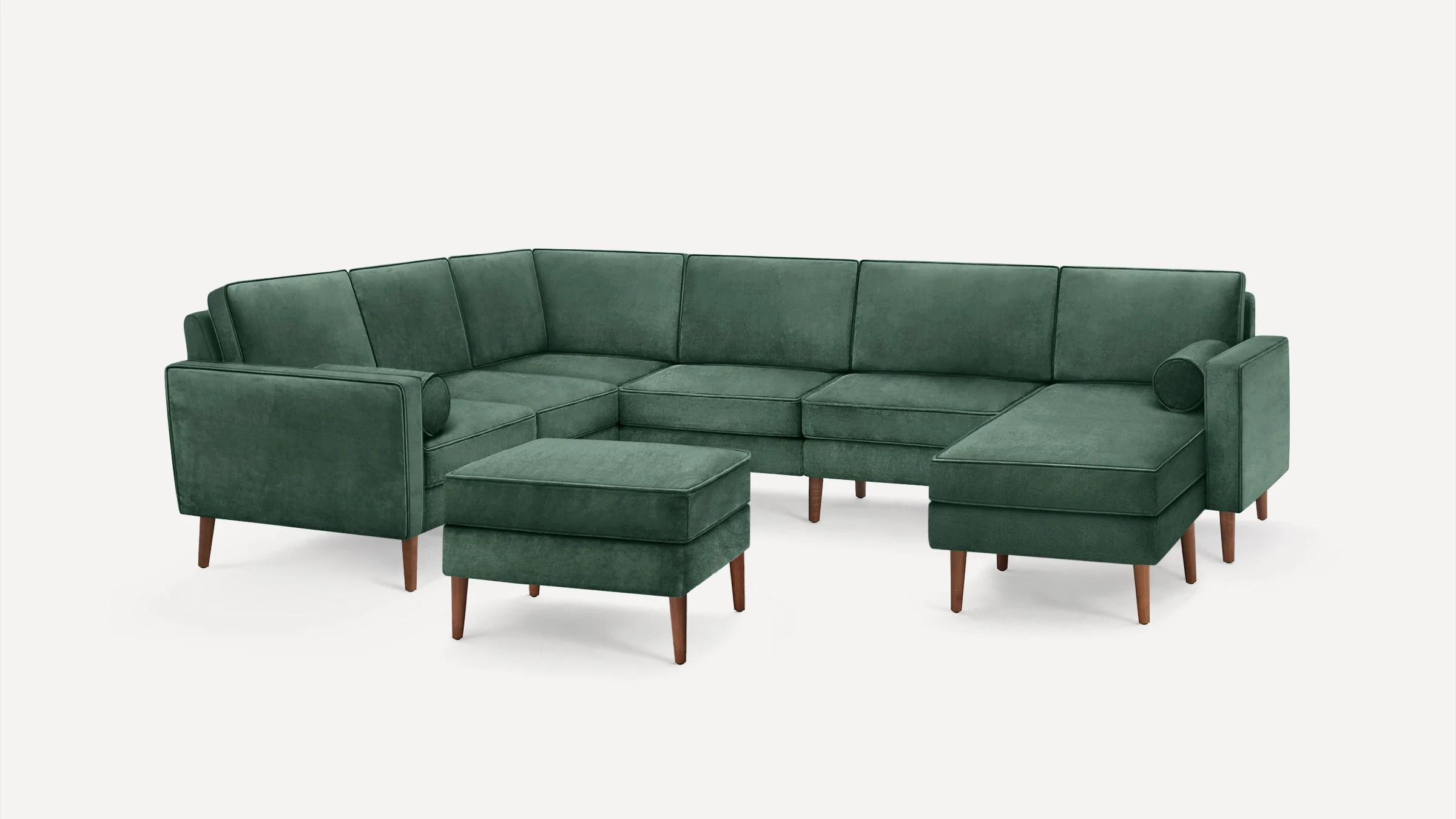 Nomad Velvet 6-Seat Corner Sectional with Reversible Chaise and Ottoman