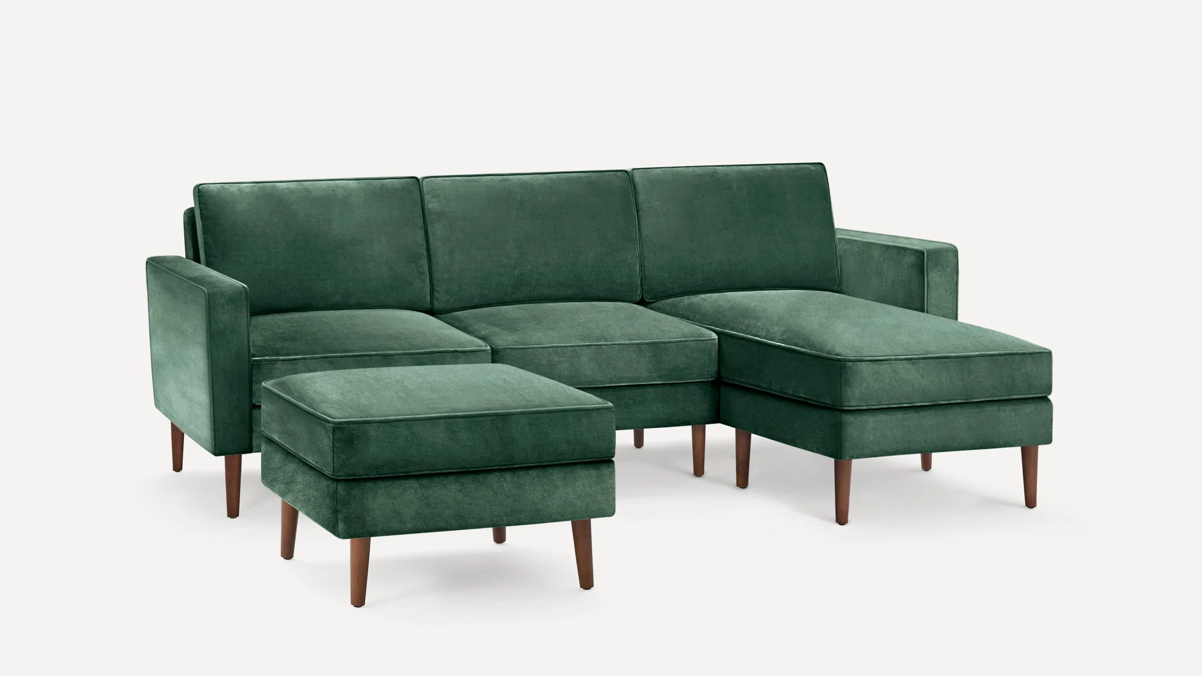 Nomad Velvet Sofa with Reversible Chaise and Ottoman