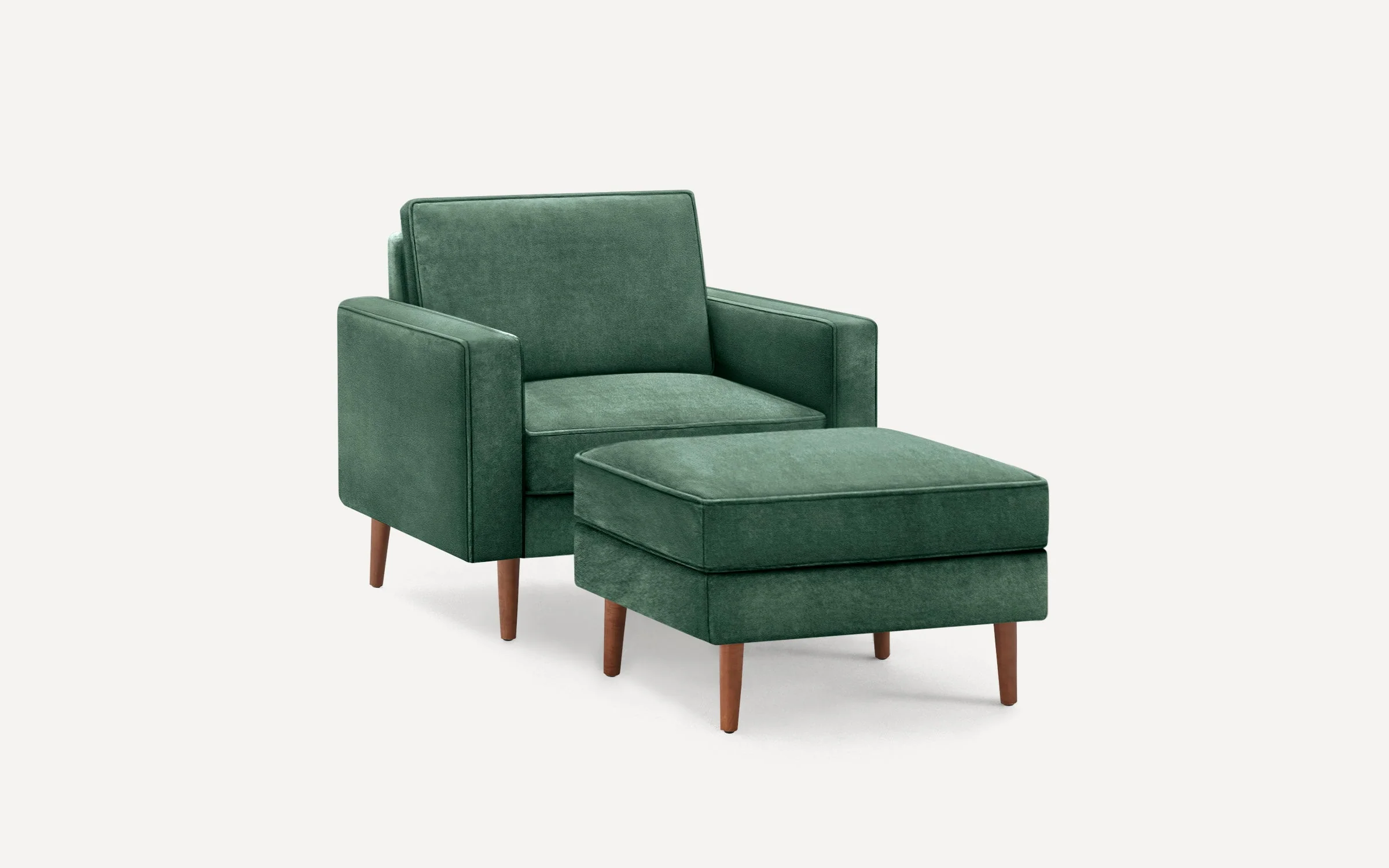 Nomad Velvet Armchair with Ottoman