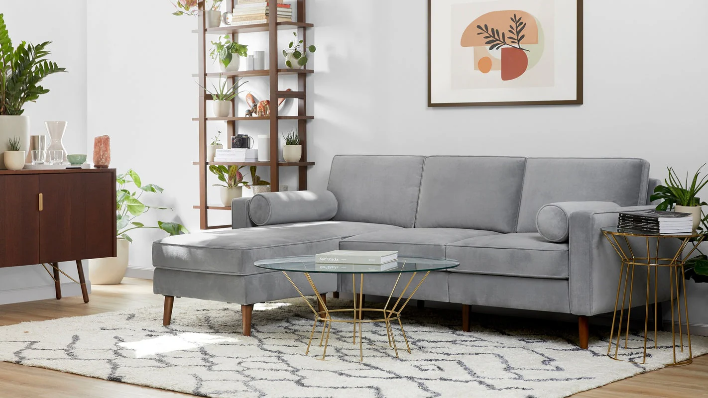 Nomad Velvet 6-Seat Corner Sectional with Reversible Chaise