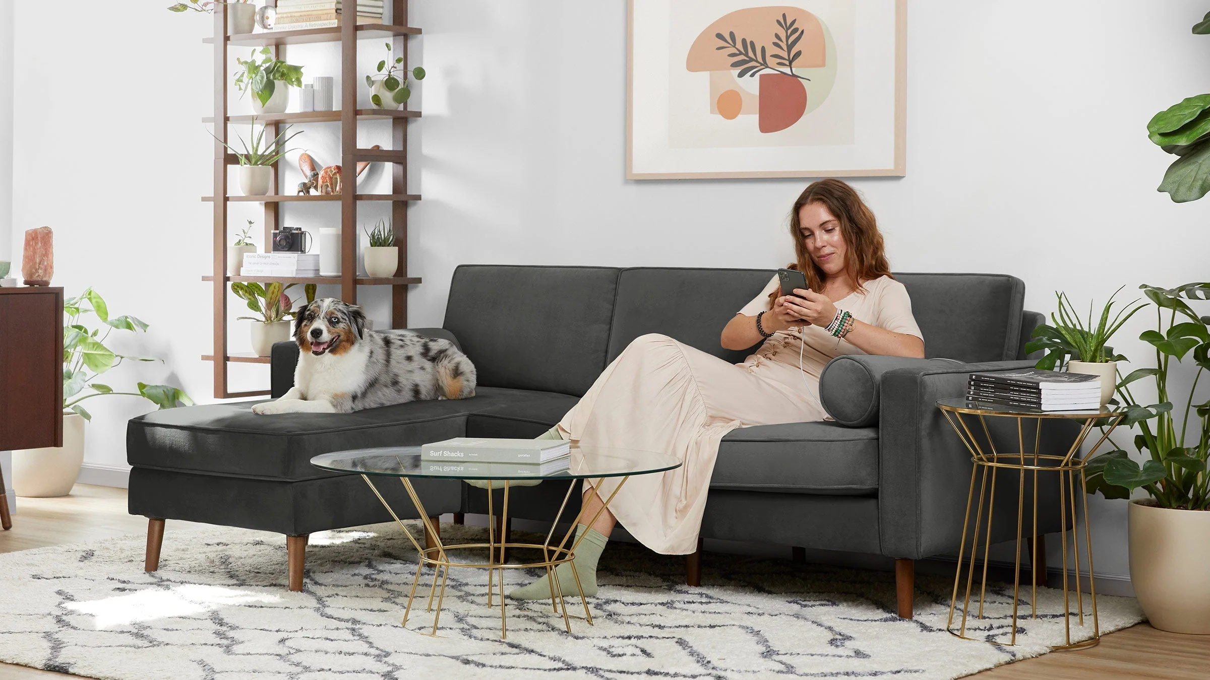 Nomad Velvet 6-Seat Corner Sectional with Reversible Chaise