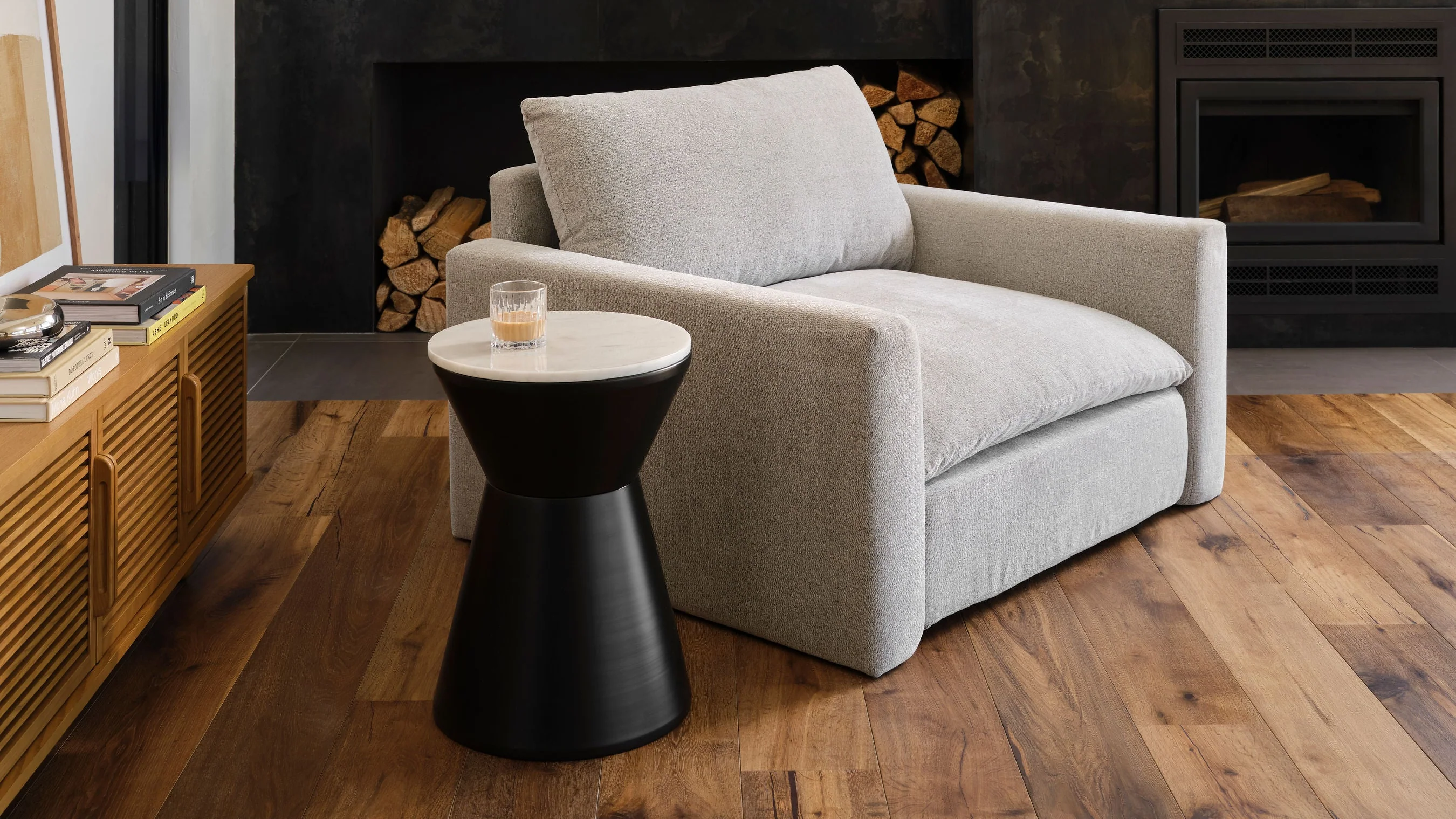 Russet Armchair with Ottoman