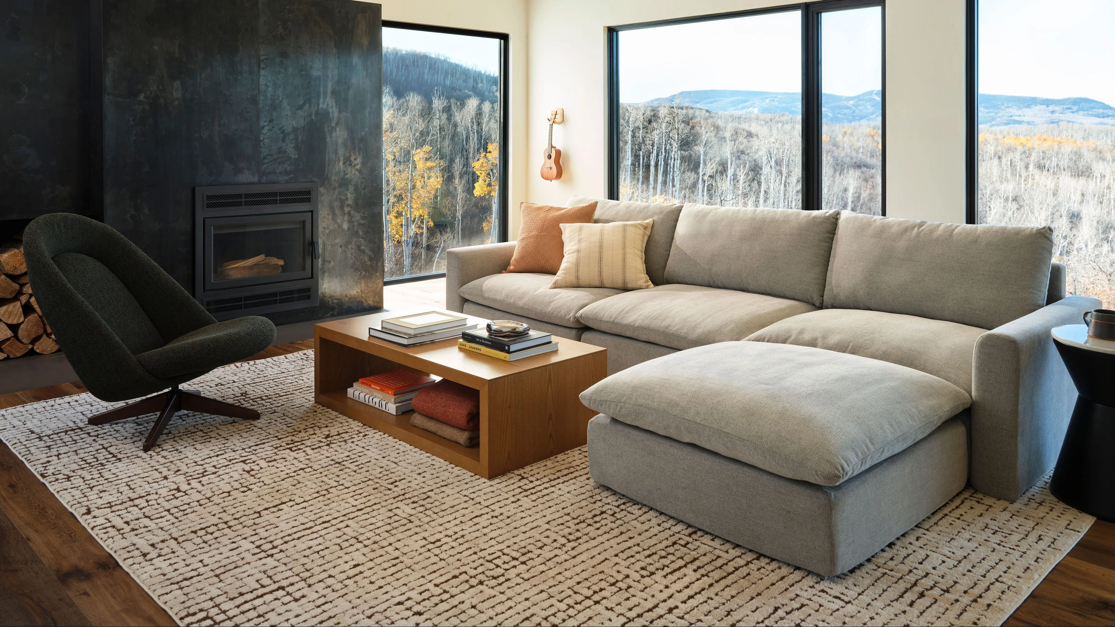 Russet 6-Piece Double Chaise Sectional